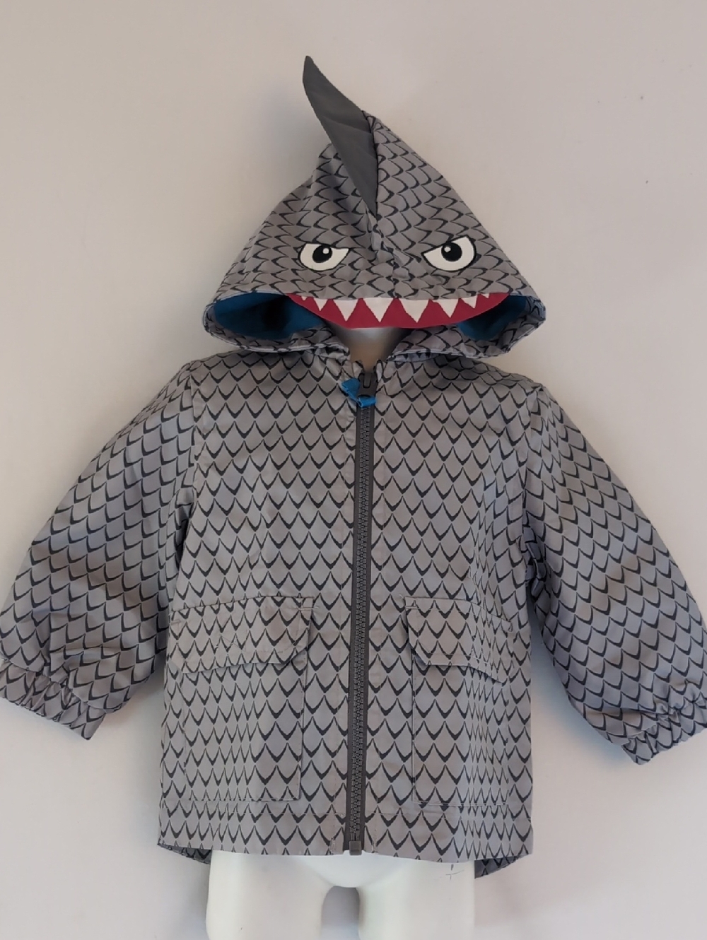 CARTER'S Toddler Boy's Hooded "Shark" Full Zipper Jacket - Size 12 Mos.